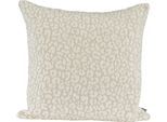Dekokissen H.O.C.K. "Tamaro", beige, ecru, gemustert, B:60cm H:10cm L:60cm, Obermaterial: 48% Polyacryl, 36% Polyester, 16% Polypropylen. Füllung: 100% Polyester, Dekokissen_Sitzkissen_Kissenhüllen, Sofakissen inkl. Füllung, 60x60cm, Chenille-Dekokissen, Leo-Muster