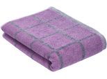 Duschtuch ESPRIT "Melange Cube", lila (darc lila), B:67cm L:140cm, Walkfrottier, Obermaterial: 100% Baumwolle, Handtücher, im Karodesign