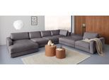 Wohnlandschaft HOME AFFAIRE "Bloomfield, Mega Polsterprogramm, Breite 405cm, viel Platz, U-Form", grau, B:405cm H:84cm T:224cm, 100% Polyester, Sofas, Wohnlandschaft, mit extra tiefer Sitzfläche, wahlweise mit Sitztiefenverstellung