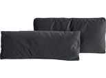 Sofakissen HOME AFFAIRE "Bloomfield", grau (anthrazit), B:75cm T:20cm, 100% Polyester, Polsterauflagen, Sofa-Zubehör, Kissenset: bestehen aus einem Vorlagekissen und einem Nierenkissen