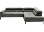 Ecksofa HOME AFFAIRE "Claya, L-Form, incl. Kopfteilverstellung, Breite 276 cm", grau (anthrazit), B:276cm H:71cm T:219cm, 95% Polyester, 5% Nylon, Sofas, Ecksofa, wahlweise elektrischer Sitzvorzug