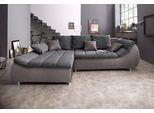 Ecksofa HOME AFFAIRE "Imola, bequem, aktuelle Steppung im Sitz, L-Form, Breite 270cm", grau (grau, dunkelgrau), B:270cm H:90cm T:170cm, Microfaser PRIMABELLE (100% Polyester) / Struktur (82% Polyester, 9% Viscose, 7% Baumwolle, 2% Nylon);Kunstleder SOFTLUX / Struktur (82% Polyester, 9% Viscose, 7% Baumwolle, 2% Nylon);Cord (93% Polyester, 7% Polyamid), Sofas, Ecksofa, wahlweise mit Bettfunktion