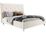 Polsterbett HOME AFFAIRE "Maxime, in 4 Breiten bis 200cm, auch in Leder", beige (natur), B:216cm H:143cm L:234cm, 100% Polyester, Betten, Polsterbett, Kopfteilhöhe 143 cm, belastbar bis 280 kg, auch in Überlänge 220cm