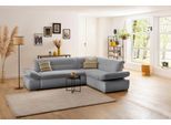 Ecksofa HOME AFFAIRE "Avesa L-Form", grau (hellgrau), B:275cm H:80cm T:211cm, 95% Polyester, 5% Polyacryl, Sofas, Ecksofa, Wahlweise mit Arm- und Bettfunktion, B/T/H: 275/211/80 cm