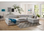 Wohnlandschaft HOME AFFAIRE "Avesa U-Form", grau (hellgrau), B:355cm H:80cm T:216cm, 95% Polyester, 5% Polyacryl, Sofas, Wohnlandschaft, Wahlweise mit Armteilverstellung und Bettfunktion, B/T/H: 355/216/80cm