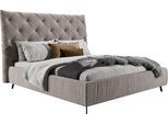 Polsterbett HOME AFFAIRE "Maxime, in 4 Breiten bis 200cm, auch in Leder", silber, B:176cm H:143cm L:234cm, 100% Polyester, Betten, Polsterbett, Kopfteilhöhe 143 cm, belastbar bis 280 kg, auch in Überlänge 220cm