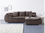 Ecksofa HOME AFFAIRE "Imola, elegant und modern, aktuelle Steppung im Sitz, bequem, L-Form", blau (anthrzit), B:271cm H:90cm T:104cm, Sofas, Ecksofa, frei im Raum stellbar, wahlweise mit Bettfunktion und Bettkasten