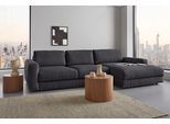 Ecksofa HOME AFFAIRE "Bloomfield, elegant, viel Platz, Mega Couch, Breite 303cm, L-Form", grau (obsidian), B:303cm H:84cm T:176cm, 100% Polyester, Sofas, Ecksofa, extra tiefe Sitzfläche, wahlweise mit Sitztiefenverstellung