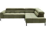 Ecksofa HOME AFFAIRE "Claya, L-Form, incl. Kopfteilverstellung, Breite 276 cm", grün (moos), B:276cm H:71cm T:219cm, 95% Polyester, 5% Nylon, Sofas, Ecksofa, wahlweise elektrischer Sitzvorzug