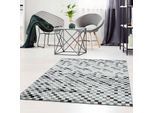 Teppich CARPET CITY "Moda 1141" Gr. 7, grün, B:80cm H:11mm L:300cm, Kunstfaser, Teppiche, Teppich, Kurzflor, Karo, weich, Wohnzimmer, Schlafzimmer