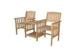 2-Sitzer-Gartenbank mit Beistelltisch klappbar, ca. 163 x 63 x 91 cm - Braun