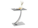 Xora Beistelltisch, Silber, Dunkelgrau, Metall, Glas, rechteckig, eckig, Bodenplatte, 45.7x54.6x30.5 cm, Wohnzimmer, Wohnzimmertische, Beistelltische, Beistelltische Metall