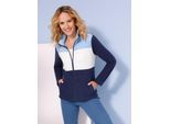 Fleecejacke CLASSIC BASICS, Damen, Gr. 40, marine, eisblau, 100% Polyester, gemustert, mehrfarbig, Jacken Fleecejacke