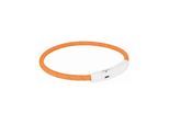 Trixie Flash Light Ring USB Illuminated Dog Safety Collar Orange Size M-L 7mm 45cm