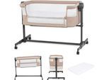 Beistellbett KINDERKRAFT "Neste Up 2", Baby, Gr. Liegefläche B/L: 46cm x 81cm, kein Härtegrad, natur beige, Kunststoff, Polyester, Babybetten