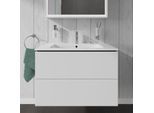 Duravit ME by Starck Waschtisch mit L-Cube Waschtischunterschrank 80cm, weiß matt