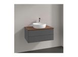 Villeroy und Boch Antao Waschtisch-Unterschrank K19012GK 80x36x50cm, Waschbeckenplattenfarbe warm walnut, anthracite matt lacquer