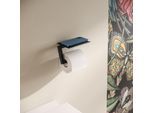 Hewi System 900 Q WC-Papierhalter mit Ablage 900Q21.00260DC pulverbeschichtet schwarz tiefmatt, Edelstahl