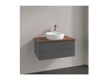 Villeroy und Boch Antao Waschtisch-Unterschrank K19112GK 80x36x50cm, Waschbeckenplattenfarbe warm walnut, anthracite matt lacquer