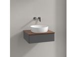 Villeroy und Boch Antao Waschtisch-Unterschrank K07012GK 60x19x50cm, Waschbeckenplattenfarbe warm walnut, anthracite matt lacquer