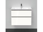Duravit ME by Starck Waschtisch weiss mit D-Neo Waschtischunterschrank 80cm weiss hochglanz