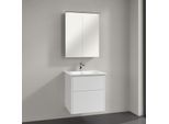 Villeroy & Boch Finero Badmöbel Set 60 cm, Glossy White Waschtisch mit Waschtischunterschrank und Spiegelschrank