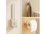 AquaCraft 300 Badaccessoires-Set 3 in 1 Wandmontage, chrom Bürstengarnitur, Papierrollenhalter, Haken Bürstengarnitur, Papierrollenhalter, Haken