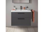 Duravit D-Code Waschtischunterschrank DC46720BD490000 ,Griff Diamantschwarz, Graphit Matt, Wandhängend, Schubkästen 2, 784x555x460 mm