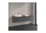 Villeroy und Boch Antao Waschtisch-Unterschrank K37112GK 2 Auszüge, 1600 x 360 x 500 mm, Front mit Struktur, Anthracite Matt Lacquer / Warm Walnut