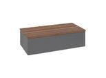 Villeroy und Boch Antao Sideboard L40002GK mit Beleuchtung, 1 Auszug, 1000 x 268 x 500 mm, Front ohne Struktur, Anthracite Matt Lacquer / Warm Walnut