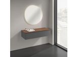 Villeroy und Boch Antao Sideboard K41102GK 1 Auszug, 1200 x 268 x 500 mm, Front mit Struktur, Anthracite Matt Lacquer / Warm Walnut