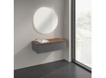 Villeroy und Boch Antao Sideboard K40002GK 1 Auszug, 1000 x 268 x 500 mm, Front ohne Struktur, Anthracite Matt Lacquer / Warm Walnut