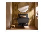 Duravit Balcoon Konsole BA90630IAIA0000 80 x 55 x 37 cm, 1 Ausschnitt, Becken Mitte, Lava Struktur, Mineralverbundstoff