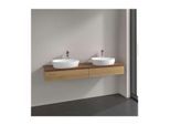 Villeroy und Boch Antao Waschtisch-Unterschrank L17052HN mit Beleuchtung, 160x19x50cm, Hahnlochbohrung, Waschbeckenplattenfarbe warm walnut, honey oak