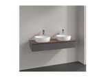 Villeroy und Boch Antao Waschtisch-Unterschrank L13012GK mit Beleuchtung, 1 Auszug, 1200 x 190 x 500 mm, Front ohne Struktur, Anthracite Matt Lacquer / Warm Walnut
