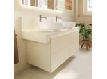 Duravit Balcoon Konsole BA90610IDID0000 140 x 55 x 37 cm, 2 Ausschnitte, Becken beidseitig, Elfenbein matt