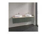 Villeroy und Boch Antao Waschtisch-Unterschrank K39053HL 160x36x50cm, Hahnlochbohrung, Waschbeckenplattenfarbe botticino, leaf green matt lacquer