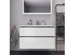 Duravit D-Neo Waschtisch-Unterschrank DE43630BD220000 101 x 46,2 cm, Diamantschwarz/weiß Hochglanz, 1 Schubkasten, 1 Auszug
