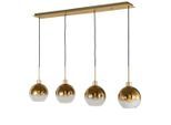 Dieter Knoll Hängeleuchte Gold, Gold, Metall, Glas, Uni,Uni, rechteckig,rechteckig, 20x150x122 cm, RoHS, CE, Lampen & Leuchten, Innenbeleuchtung, Hängelampen, Pendelleuchten