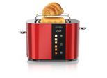 Arendo Toaster Edelstahl, Kurzschlitz, Touch Display, Bräunungsgrad- & Restzeitanzeige, 2 Schlitze, 2 Scheiben, 800 W, Brötchenaufsatz, wärmeisoliert