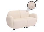 2er-Sofa MCW-P33, 2-Sitzer Couch Loungesofa, Stoff/Textil Chenille (330 g/m²) Öko-Tex ~ creme