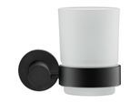 Duravit D-Code Zahnputzbecher Glashalter 0099204600 Glas rechts, Schwarz Matt, Ø69 mm, Wandhängend