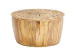 Carryhome Couchtisch, Natur, Holz, Mangoholz, massiv, Holz, rund, Bodenplatte, 83x42x83 cm, Holzmöbel, Holztische, Couchtische Holz