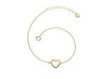 Gliederarmband GLANZSTÜCKE MÜNCHEN "G843", gelb (gelbgold), Armbänder, Damen, Silber 925 (Sterlingsilber), Gliederarmband, mit Herz