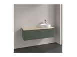 Villeroy und Boch Antao Waschtisch-Unterschrank L34013HL mit Beleuchtung, 1 Auszug, 1200 x 360 x 500 mm, Front ohne Struktur, Leaf Green Matt Lacquer / Botticino