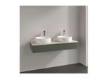 Villeroy und Boch Antao Waschtisch-Unterschrank K13153HL 120x19x50cm, Hahnloch, Waschbeckenplattenfarbe botticino, leaf green matt lacquer
