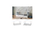 Vitalispa Kinderbett Bettenhaus Einzelbett Franka Weiß 200 x 90 cm modern Kinderzimmer Bett Bettschublade Lattenrost Rausfallschutz