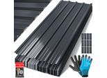 KESSER® 12x Profilblech Trapezblech 129cm x 45cm = 7 m² - Dachblech für Gerätehaus, Dachplatten Verzinkter Stahl 0,25mm, inkl. 100 Schrauben + Unterlegescheiben & Montagehandschuhe