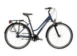 Trekkingrad KROSS "Trans 6.0 blau" Gr. 43, blau, schwarz, Fahrräder, Damen, 43cm, 28 Zoll (71,12cm) hinten: 28 Zoll (71,12cm)