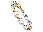 Armband JOBO "Statement", silber (edelstahlfarben), Armbänder, Damen, 22cm, Edelstahl, Armband, Edelstahl Bicolor-Optik 22 cm